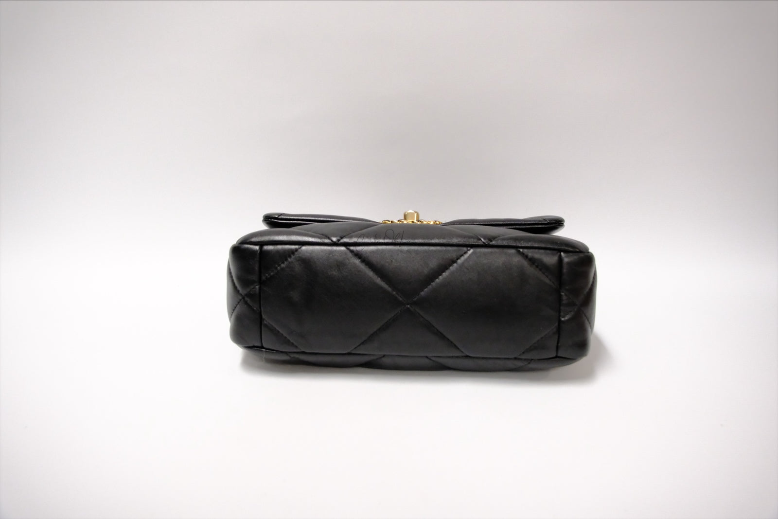 CHANEL C19 SMALL BLACK LAMSKIN