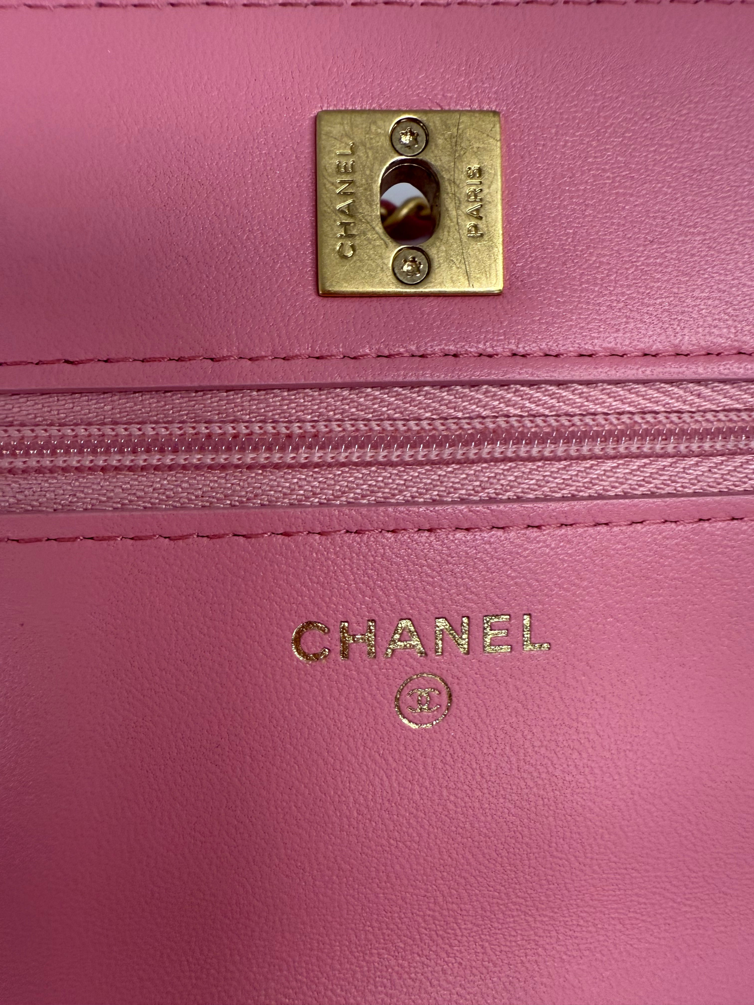 CHANEL WOC TOP HANDLE PINK GHW LAMSKIN