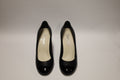 CHANEL BLACK LAMBSKIN WEDGES 38C