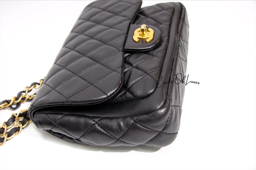 CHANEL BLACK LAMSKIN  SMALL GHW
