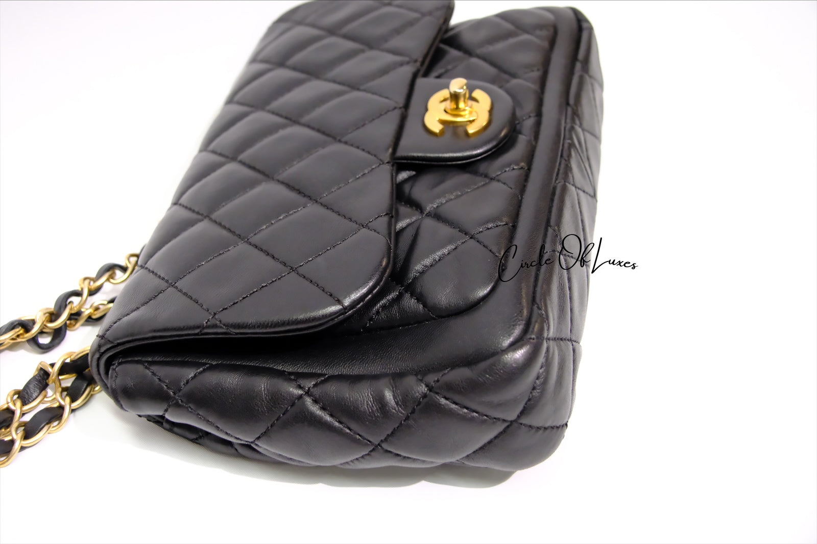 CHANEL BLACK LAMSKIN  SMALL GHW