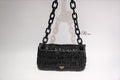PRADA BLACK VERNIS GAUFRE FLAP BAG