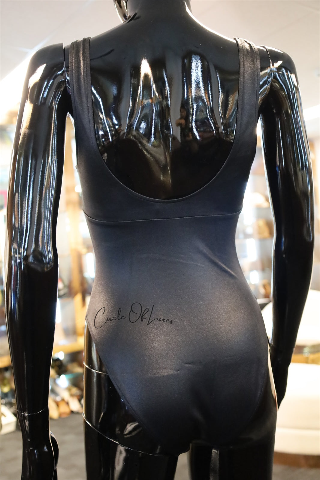 CHANEL 24C ONE-PIECE
SWIMSUIT BLACK WITH CRYSTAL SIZE 38