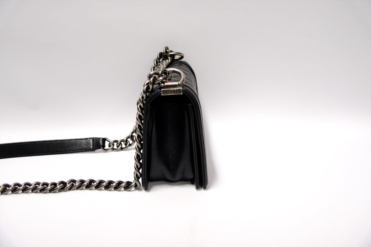 CHANEL SMALL BOY CAVIAR BLACK RHW