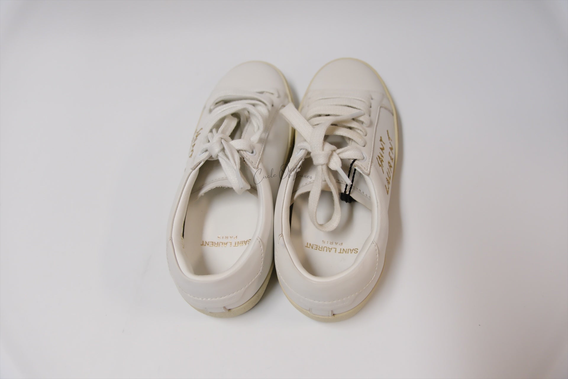 SAINT LAURENT WHITE CREAM SNEAKER SIZE 34.5