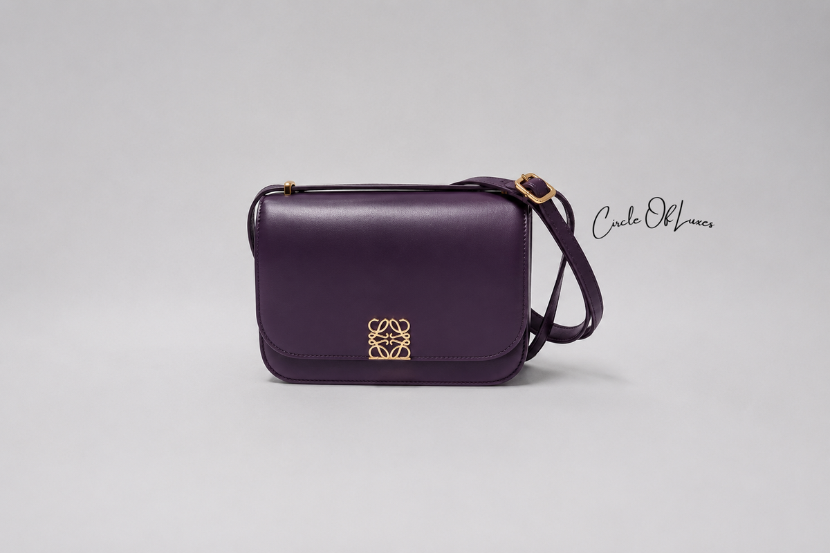 LOEWE SMALL PURPLE GOYA IN SILK CALFSKIN GHW