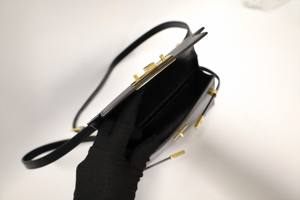 YSL MINI MANHATTAN SHOULDER BAG BLACK