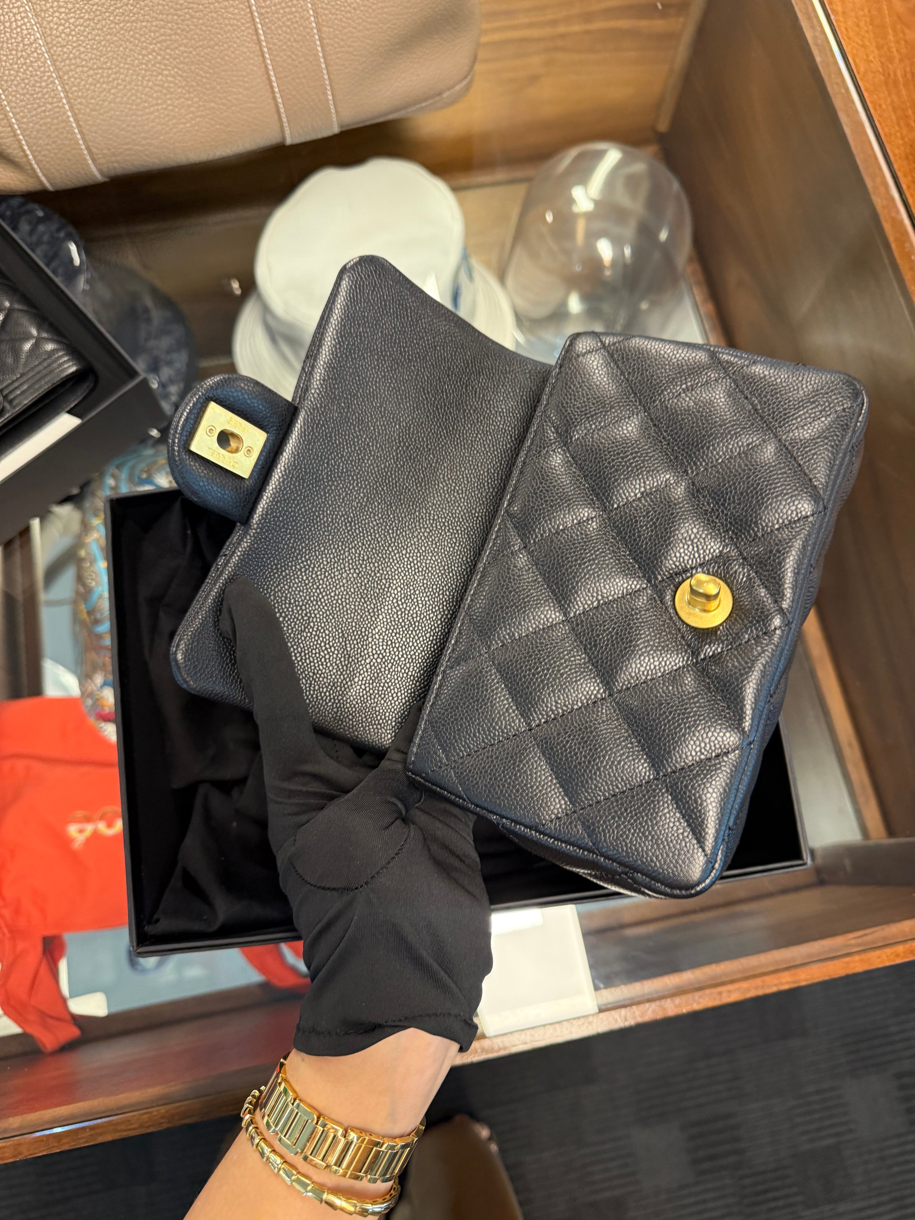CHANEL 23P COCO LOVE FLAP BAG CAVIAR BLACK GHW(MICROCHIP)