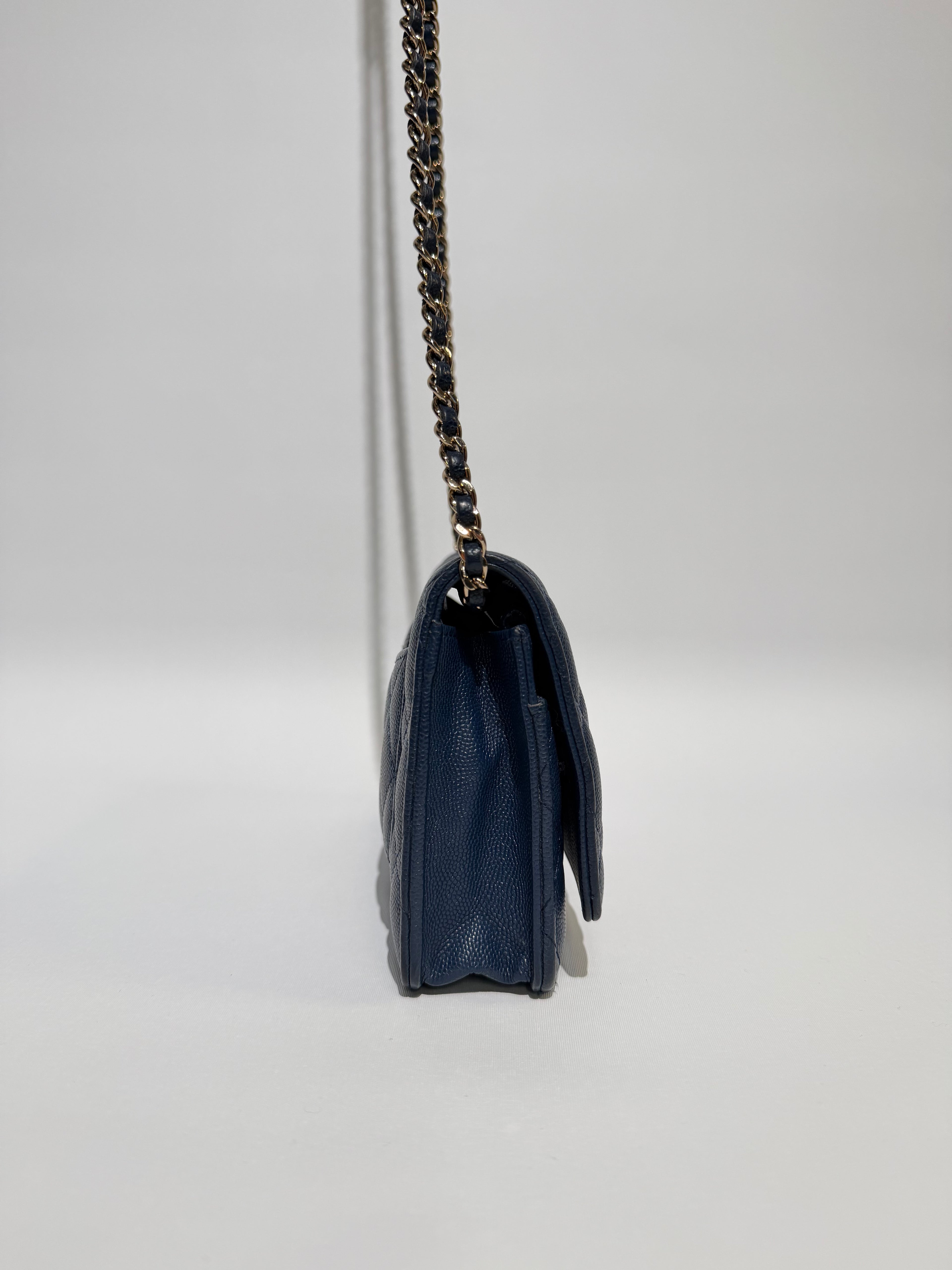 CHANEL WALLET ON CHAIN CAVIAR NAVY GHW