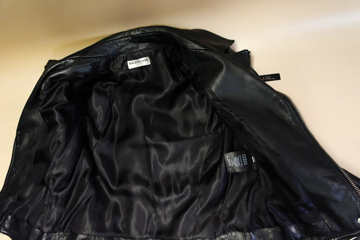 BALENCIAGA BIKER LEATHER JACKET SIZE 40 (Xs-S)
