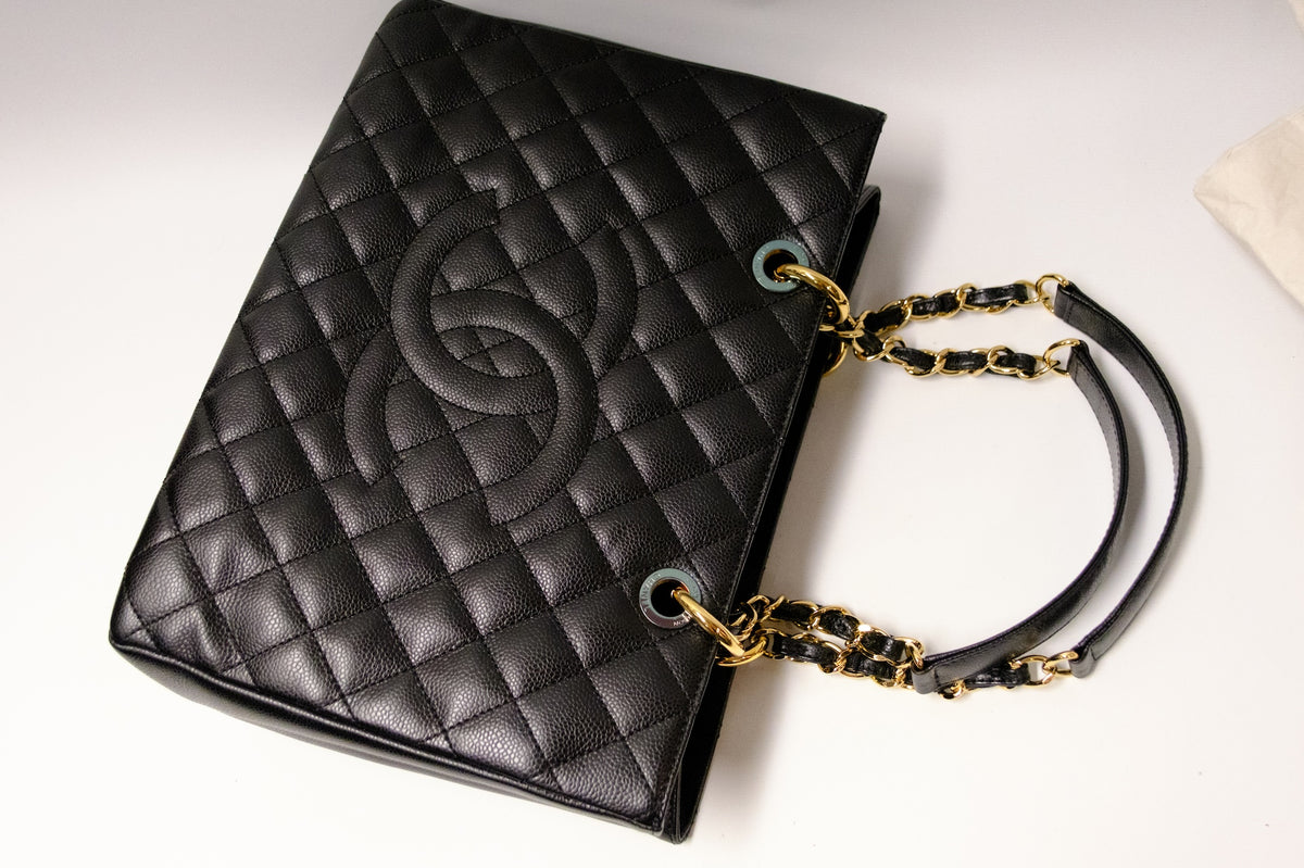 CHANEL GST BLACK CAVIAR GHW