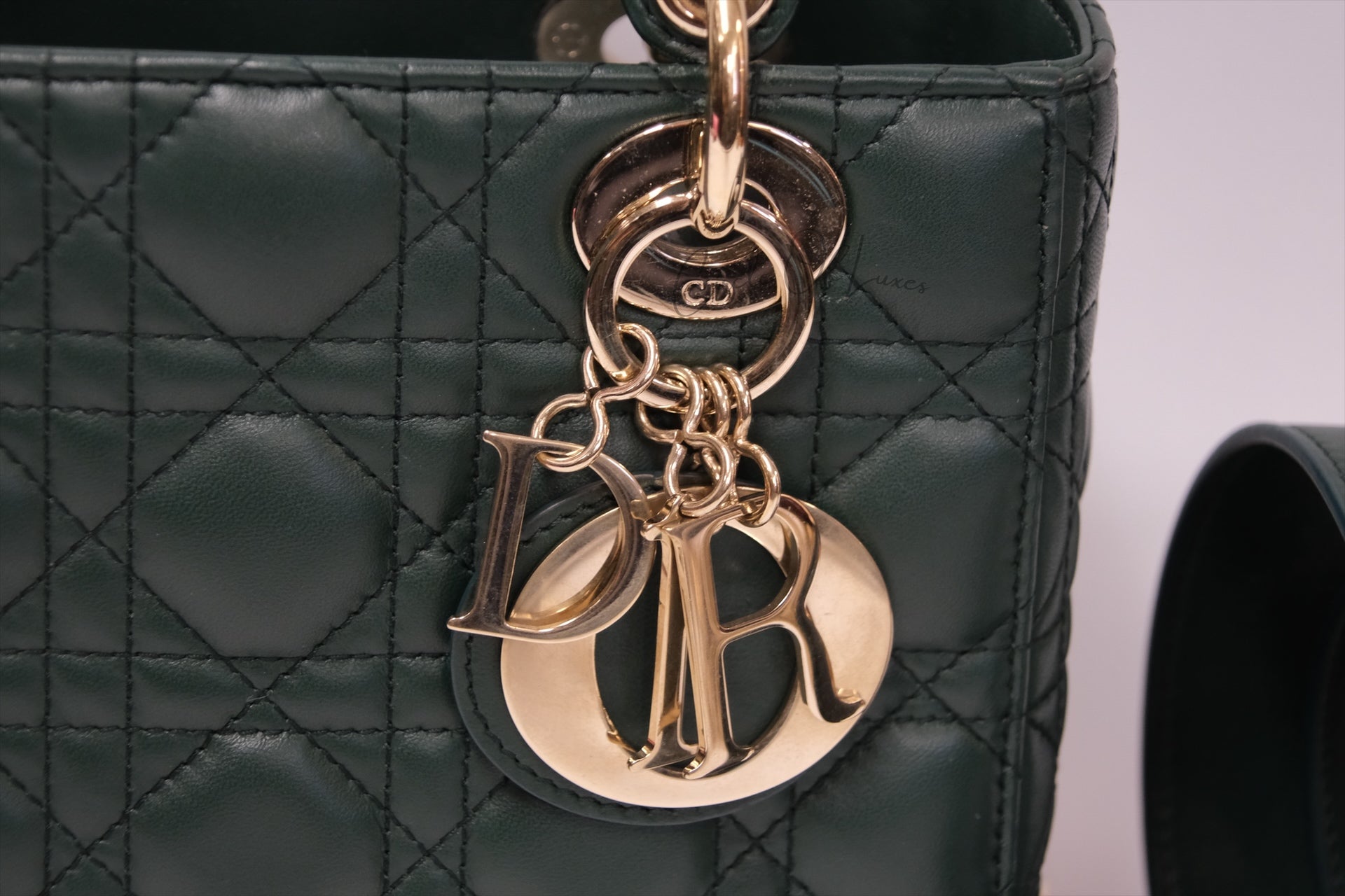 LADY DIOR SMALL DARK GREEN GHW