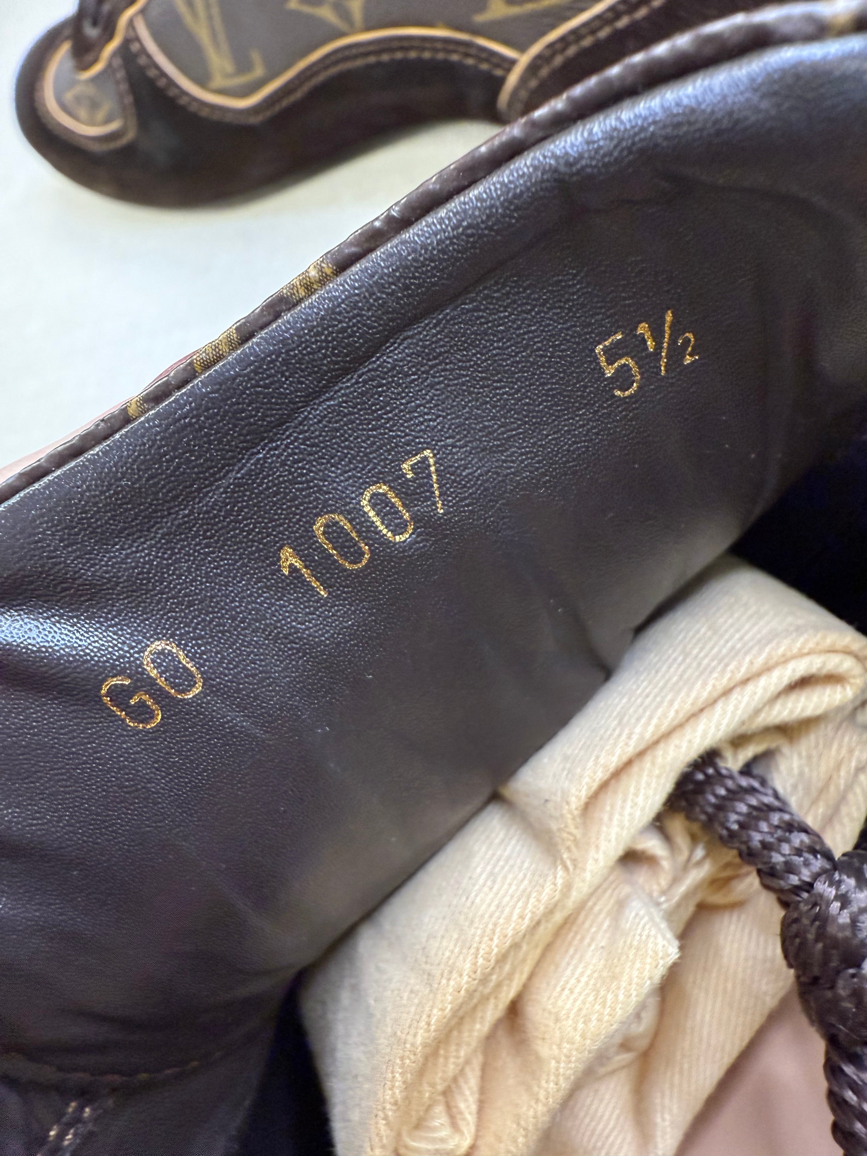 LOUIS VUITTON MONOGRAM/SUEDE SNEAKERS SIZE US 5 1/2