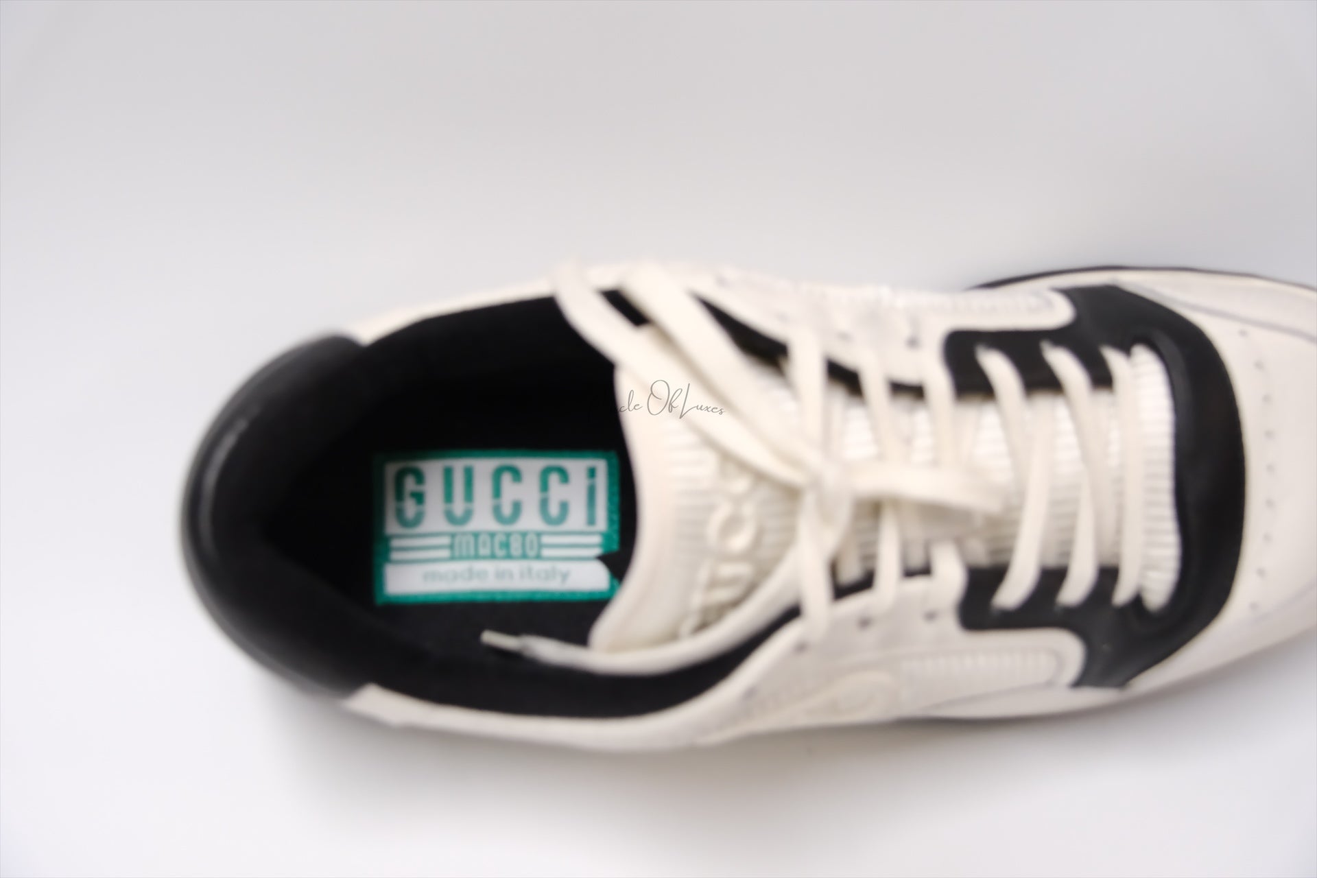 GUCCI MAC80 WHITE/BLACK SIZE 10.5 Men