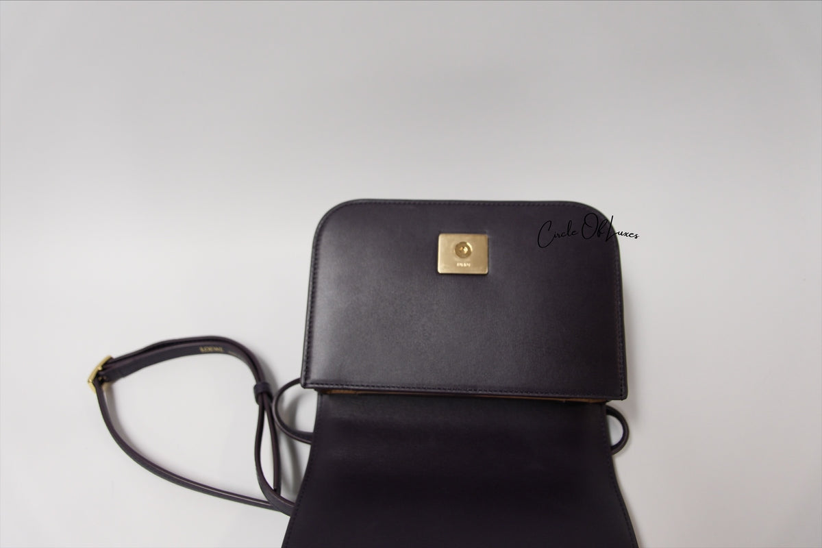 LOEWE SMALL PURPLE GOYA IN SILK CALFSKIN GHW