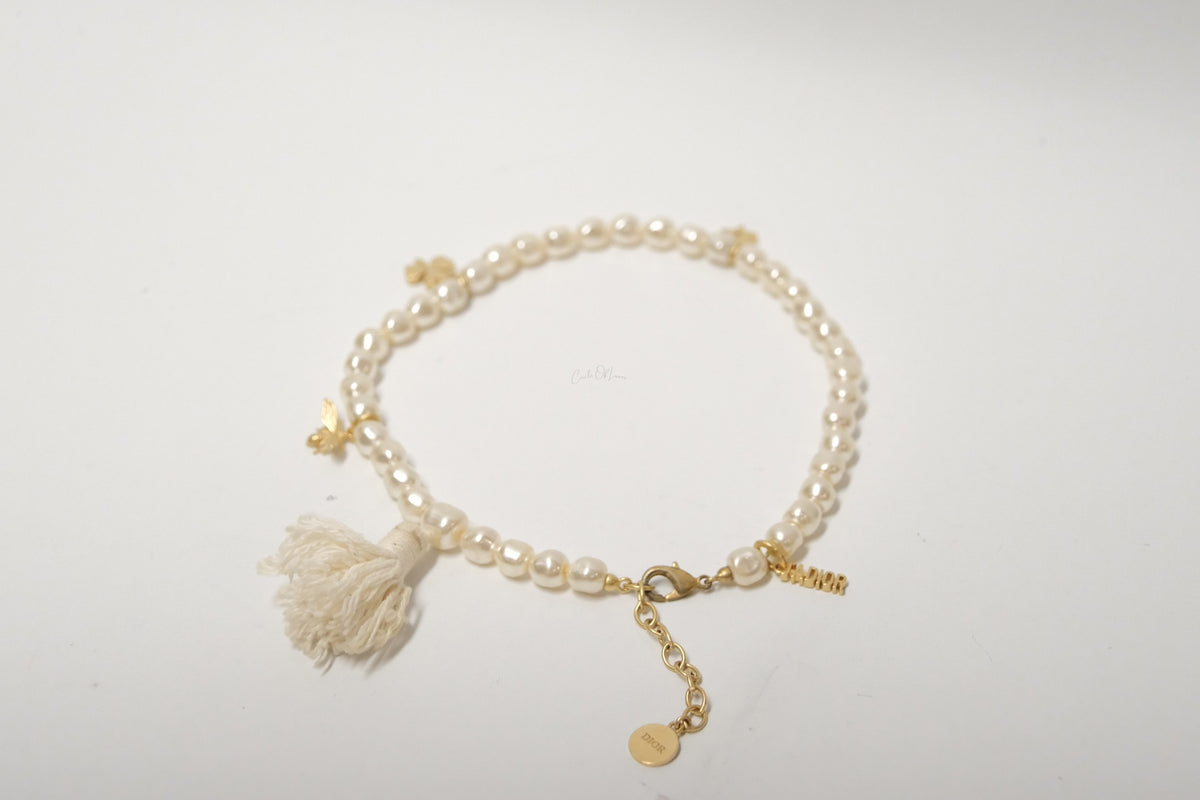 DIOR LUCKY CHARM FAUX PEARLS NECKLACE