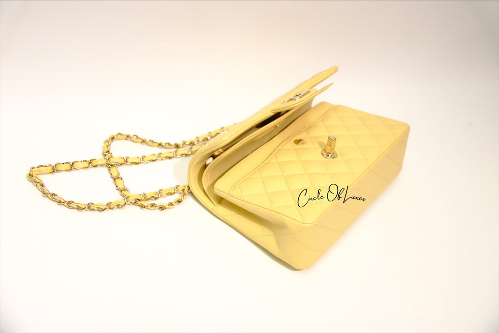 CHANEL SMALL YELLOW LAMSKIN GHW
