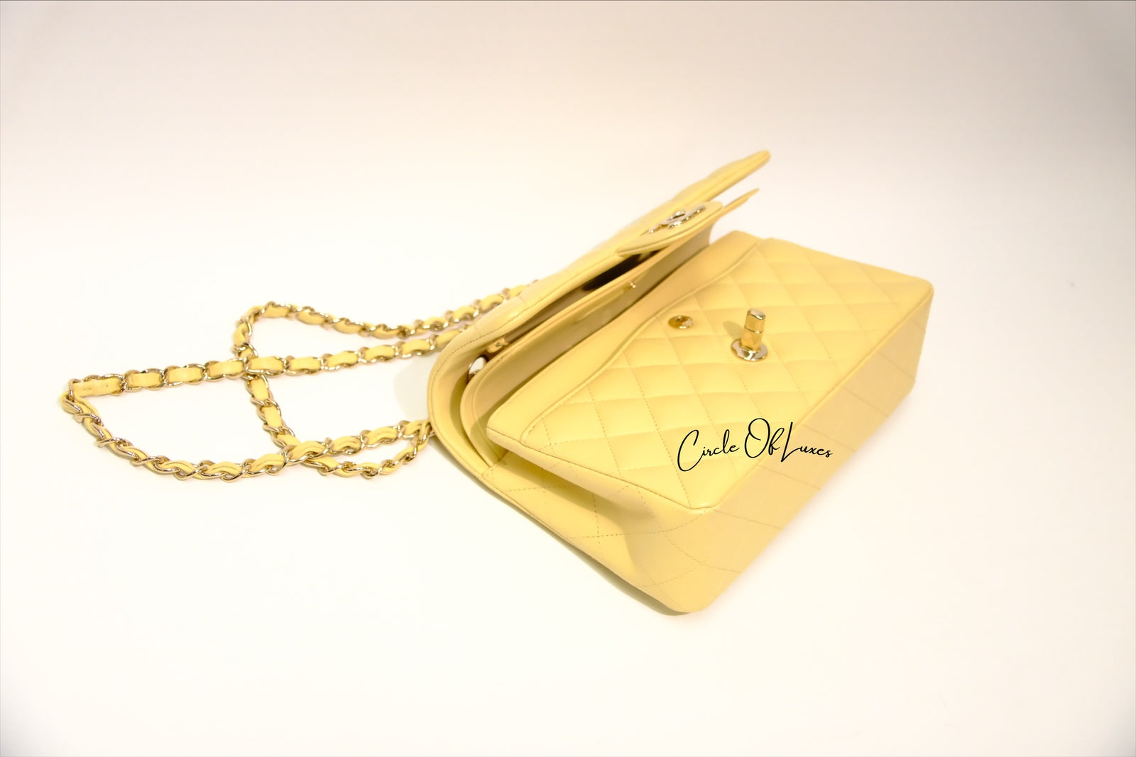 CHANEL SMALL YELLOW LAMSKIN GHW