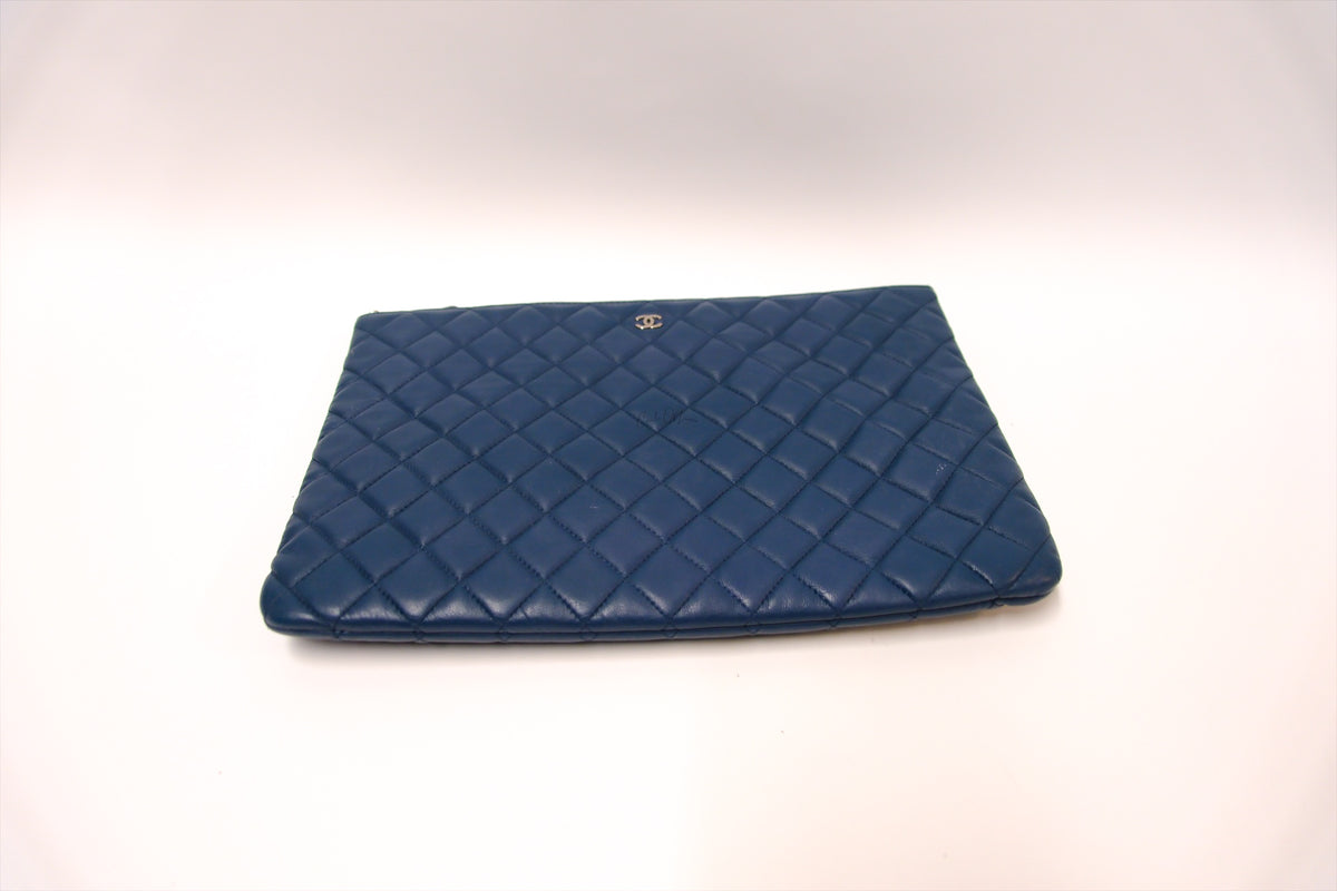 CHANEL LARGE OCASE LAMBSKIN BLUE SHW