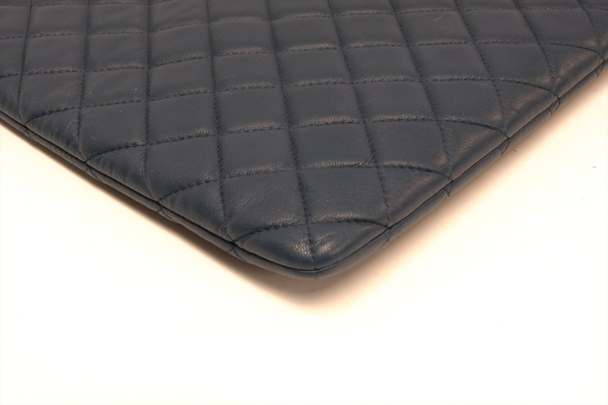 CHANEL LARGE OCASE LAMBSKIN BLUE SHW