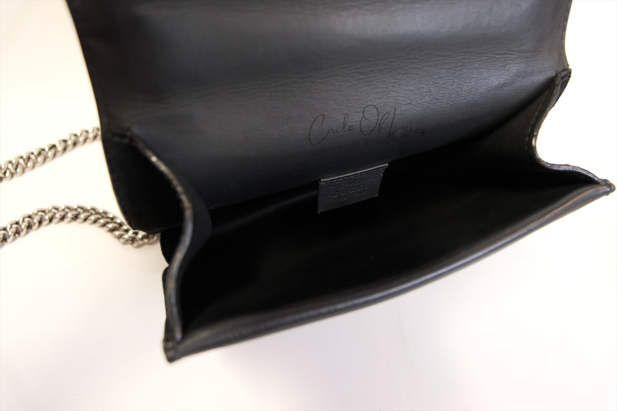 GUCCI Dionysus Mini Chain Bag  Black suede