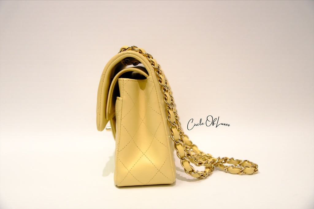CHANEL SMALL YELLOW LAMSKIN GHW
