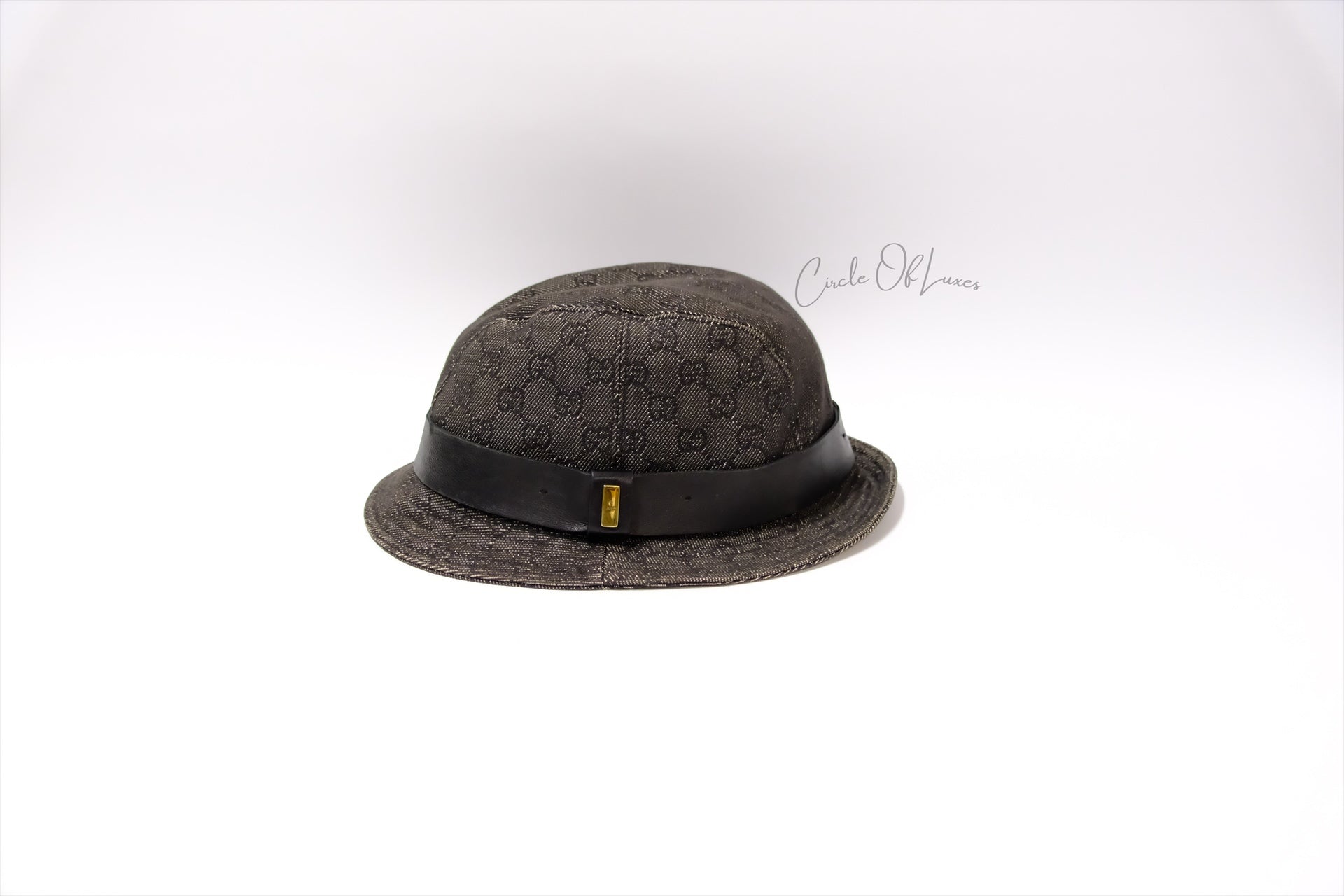 GUCCI CANVAS HAT BLACK DENIM SIZE L
