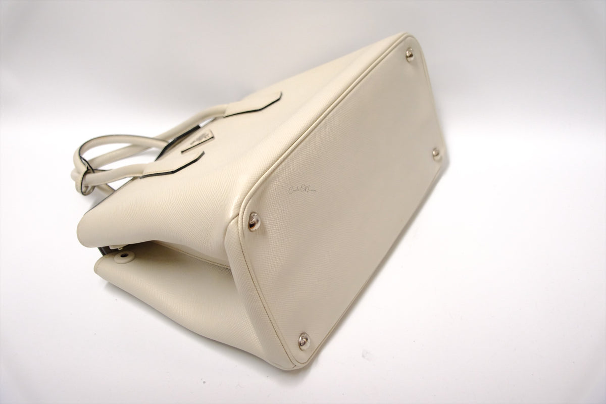 PRADA LEATHER TOTE SAFFIANO CUIR TWIN