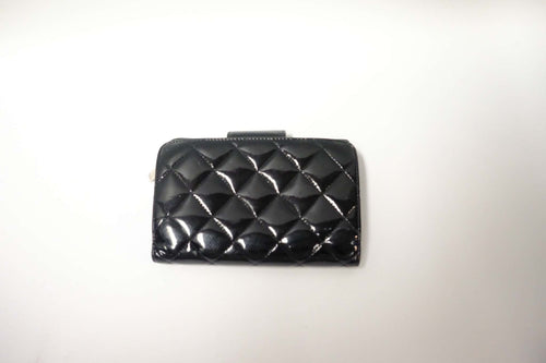 CHANEL QUILTED PATENT MEDIUM FLAP FRENCH WALLET