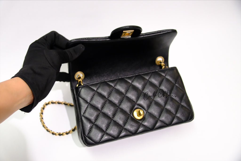 CHANEL MINI RECTANGLE PEARL CRUSH BLACK