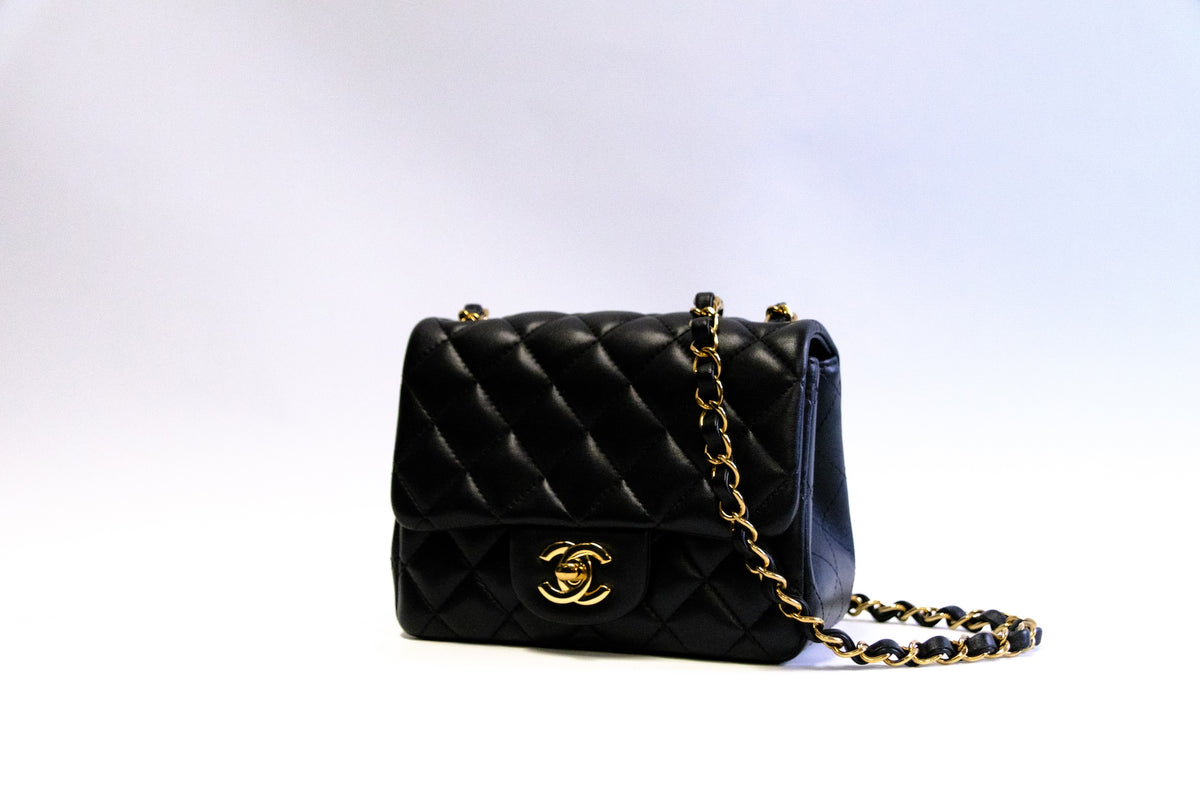 CHANEL MINI SQUARE LAMBSKIN GHW
