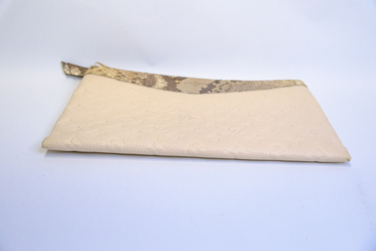 LOUIS VUITTON MONOGRAM DALY POUCH EMPREINTE PYTHON TRIM LEATHER