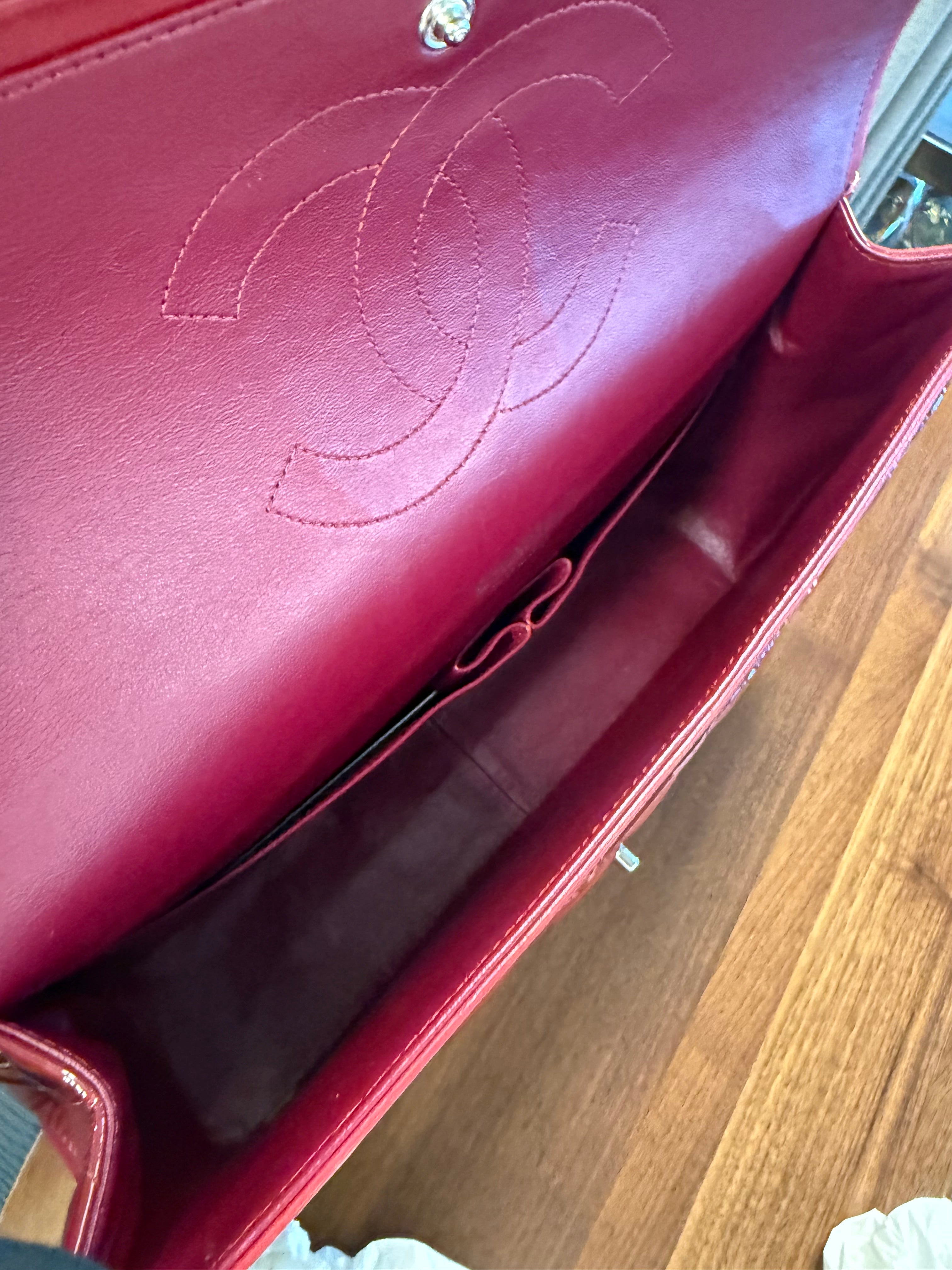 Chanel CLASSIC MAXI RED PATENT