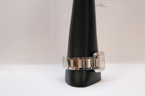 CARTIER TANK ANGLAISE TWO TONE ,DIAMONDS DIAL .