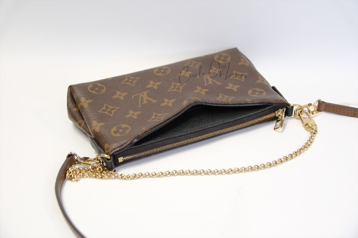 LOUIS VUITTON PALLAS MONOGRAM /NOIR CLUTCH