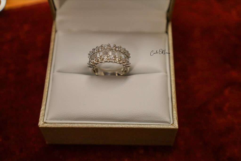 Platium 24 Baguette Cut Diamonds Ring