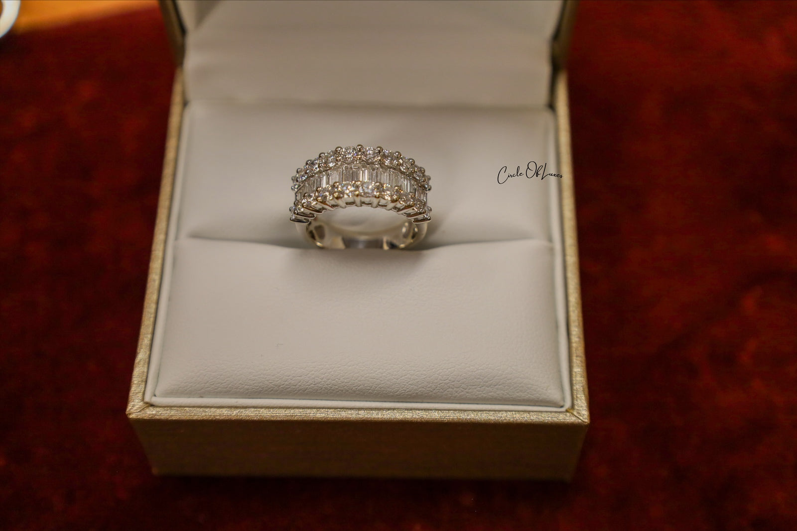Platium 24 Baguette Cut Diamonds Ring