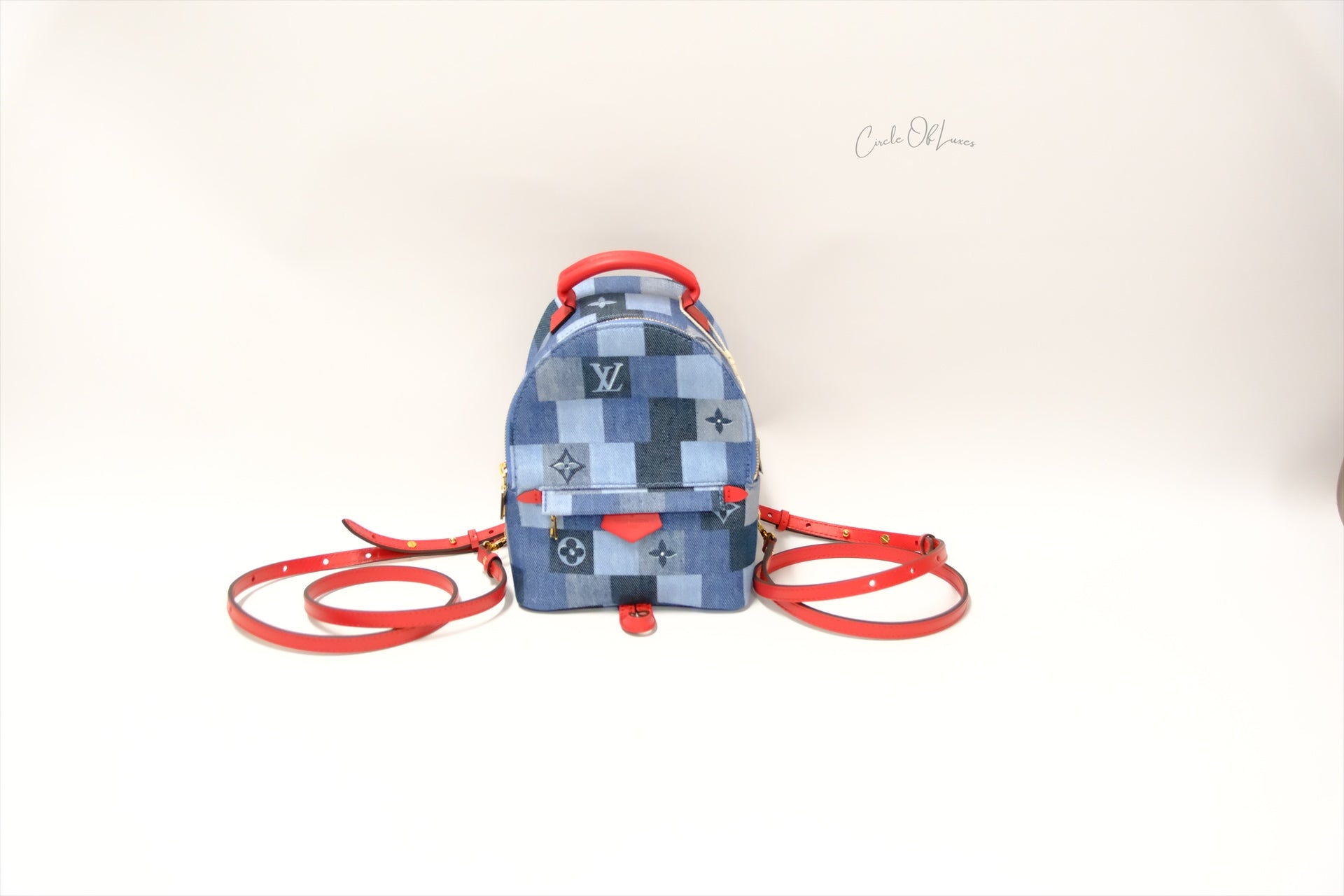 LOUIS VUITTON MINI PALM SPRING DENIM BACKPACK