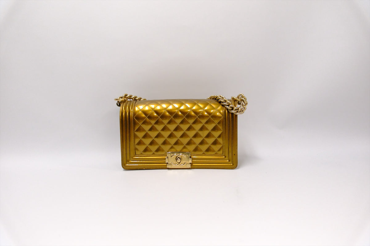 CHANEL OLD MEDIUM GOLD PATTERN GHW
