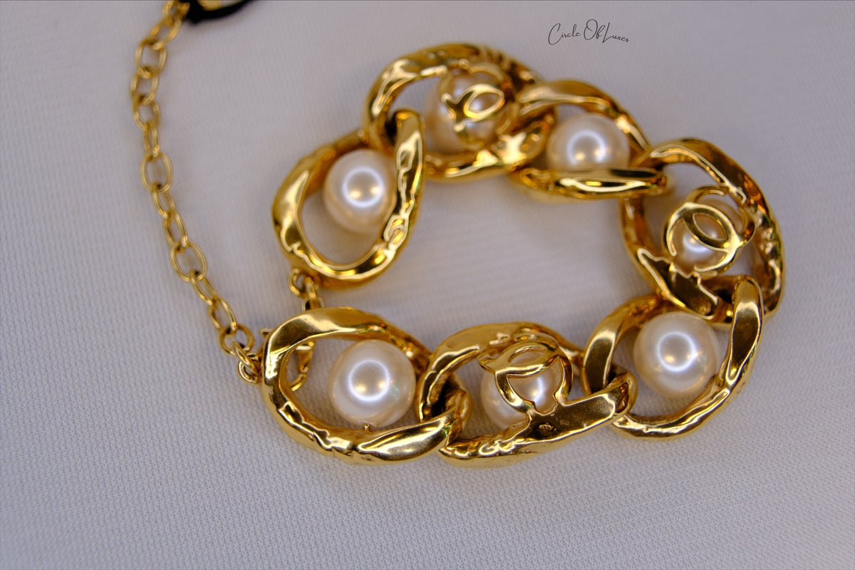 CHANEL PEARL BRACELET GHW