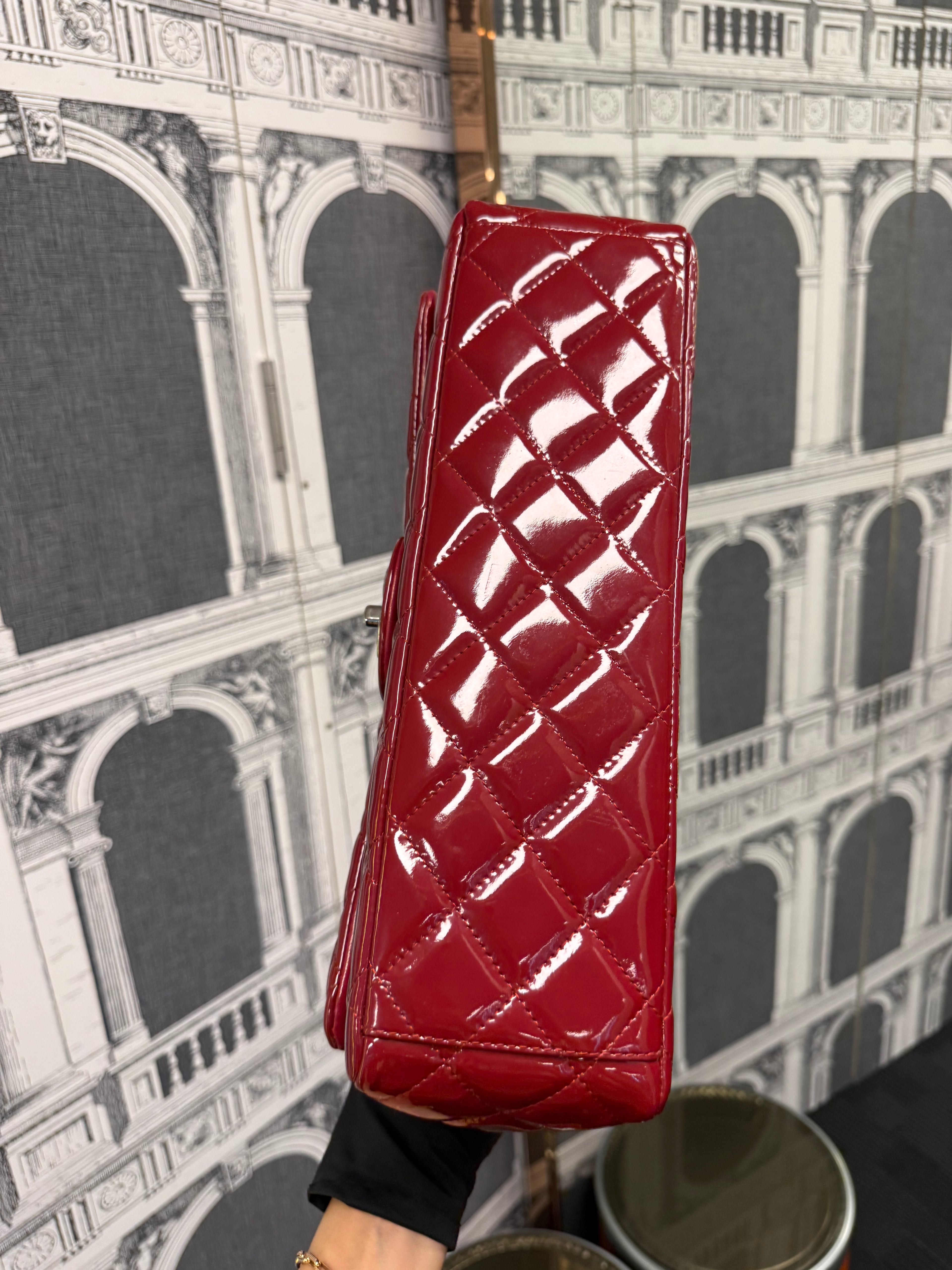 Chanel CLASSIC MAXI RED PATENT