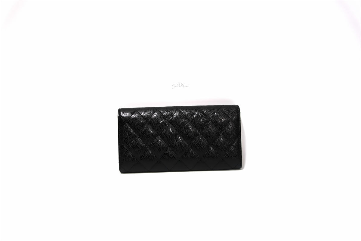 CHANEL LONG WALLET BLACK CAVIAR GHW