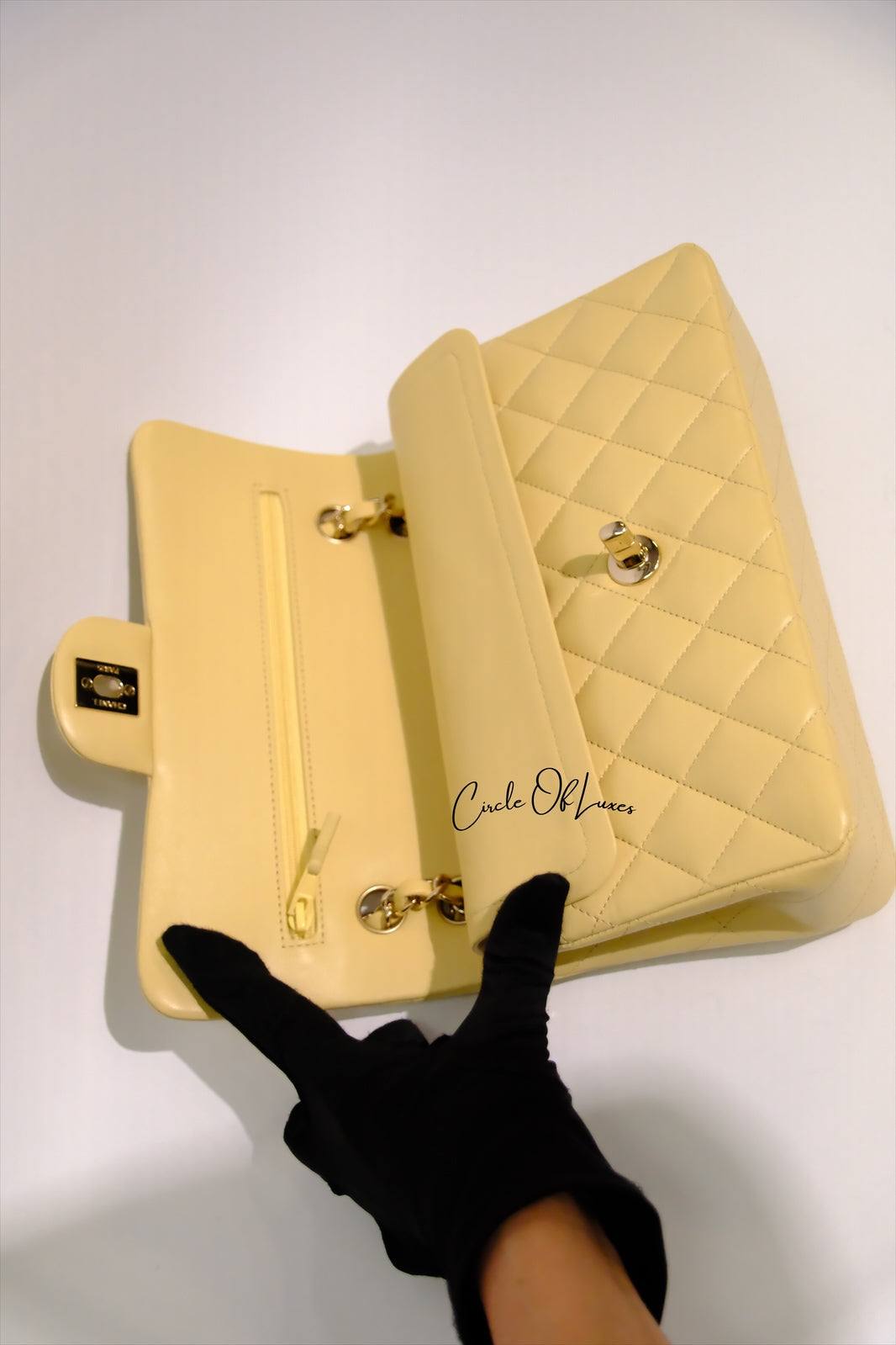 CHANEL SMALL YELLOW LAMSKIN GHW