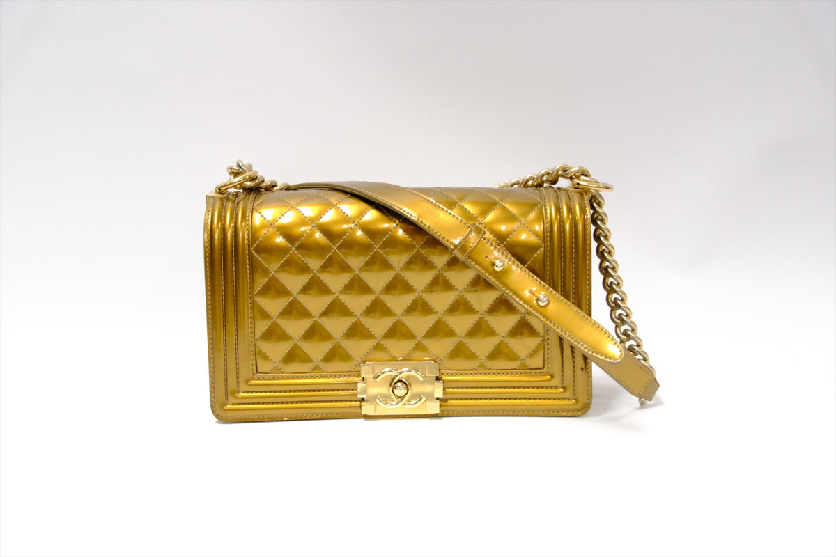 CHANEL OLD MEDIUM GOLD PATTERN GHW