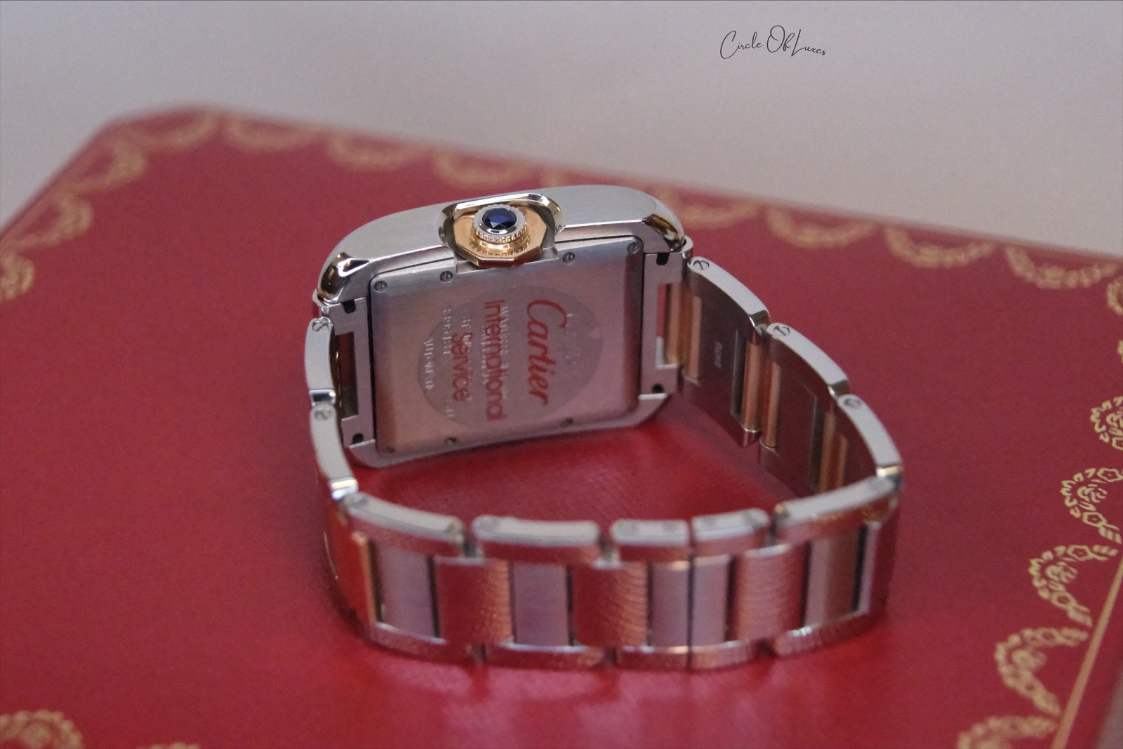 CARTIER TANK ANGLAISE TWO TONE ,DIAMONDS DIAL .