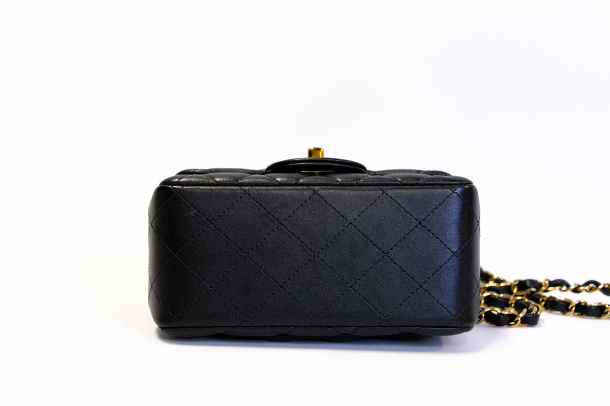 CHANEL MINI SQUARE LAMBSKIN GHW