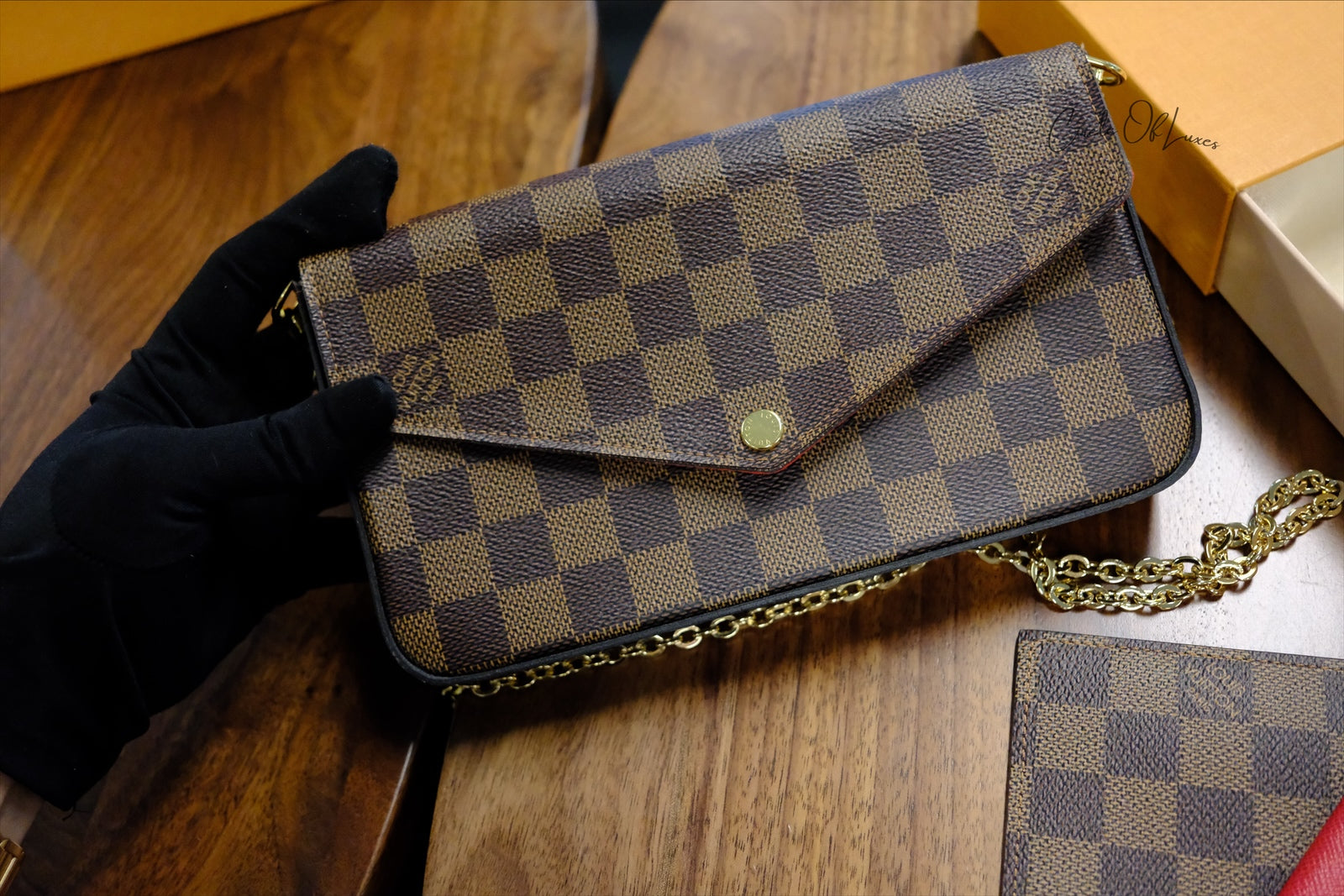FELEICE POCHETTE DAMIER EBEN ,FULLSET