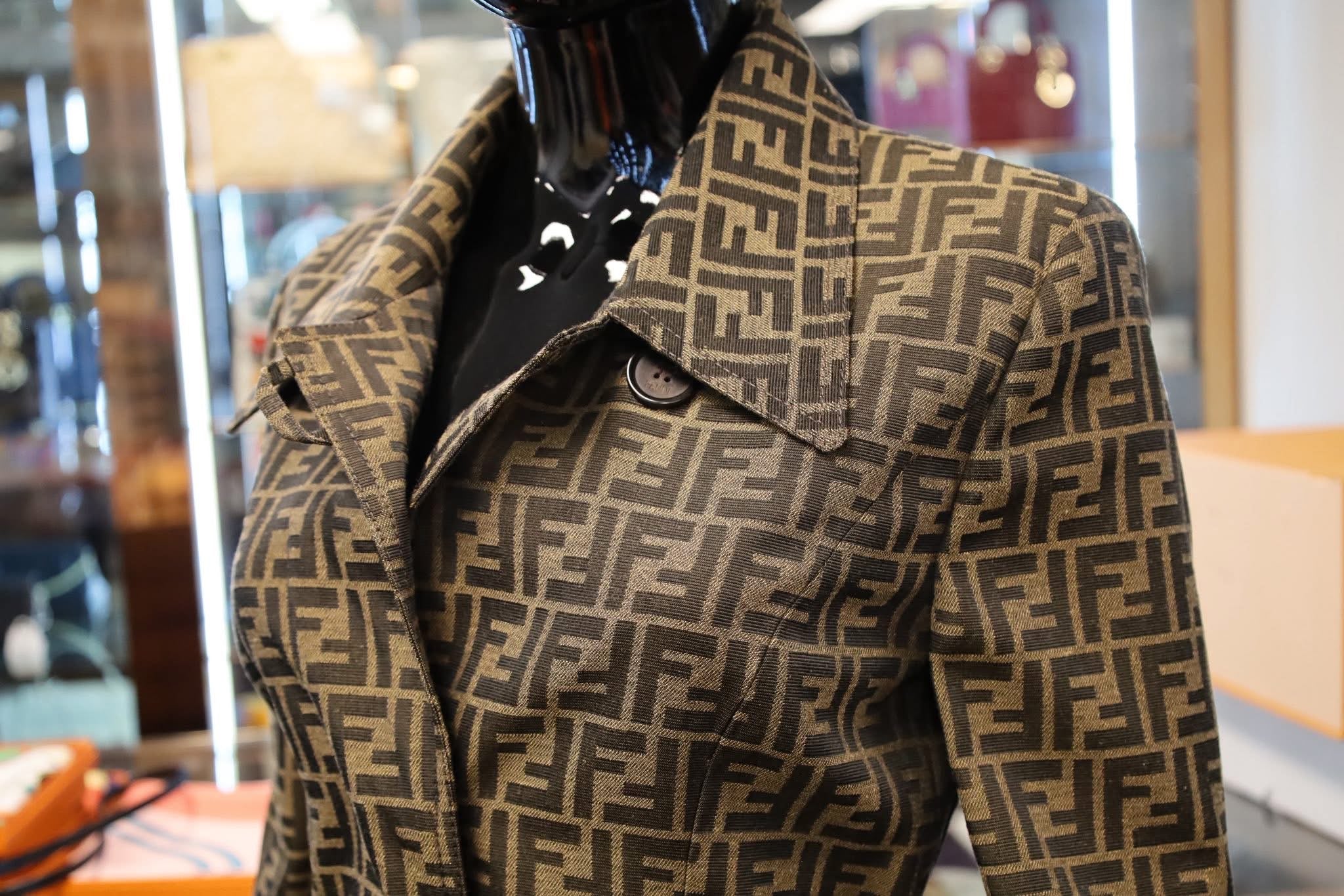 FENDI TRENCH COAT CANVAS SIZE 40IT