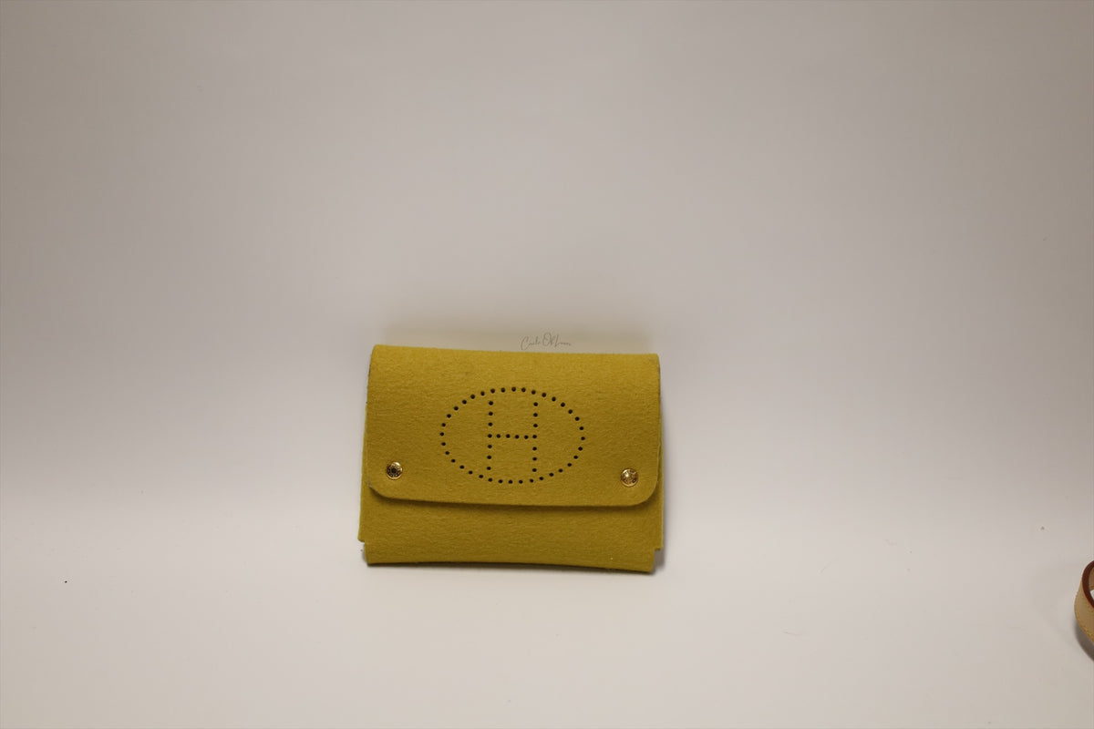 HERMES ETUI CARTE GM PLAYING CARD CASE FELT MUSTARD