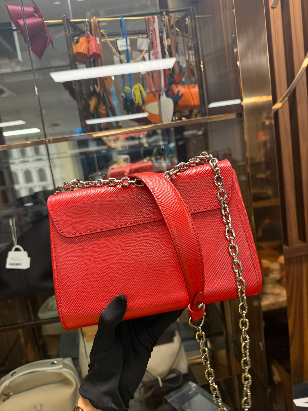 Louis Vuitton Twist MM Red Epi Leather with Silver Hardware
